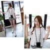 TE3039YZS Black and white stripes tight hip vest dress with batwing sleeve tops