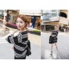 TE3040YZS Black and white stripes casual sport style tops with tight hip skirt