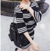 TE3040YZS Black and white stripes casual sport style tops with tight hip skirt