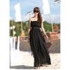 TE6417YZS Pure color slim empire waist backless boat neck tube top chiffon dress