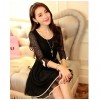 TE6418YZS Hot sale lace splicing bowknot slim waist elegant dress