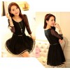 TE6418YZS Hot sale lace splicing bowknot slim waist elegant dress