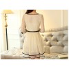 TE6418YZS Hot sale lace splicing bowknot slim waist elegant dress