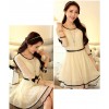 TE6418YZS Hot sale lace splicing bowknot slim waist elegant dress