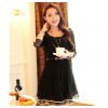 TE6418YZS Hot sale lace splicing bowknot slim waist elegant dress