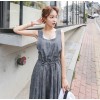 TE6421YZS OL Korean style sleeveless suspender empire waist wide leg jumpsuit