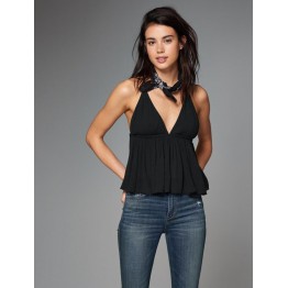 TE6422YZS Europe style V neck adjustable strap backless sexy tops