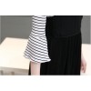 TE8815JDYJ Korean fashion joker sweet stripes t-shirt with suspender dress