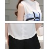 TE8816JDYJ Korean fashion temperament print chiffon vest tops with empire waist shorts