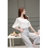 TE8817JDYJ Korean fashion flouncing chiffon blouse with wide leg pants