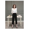 TE8817JDYJ Korean fashion flouncing chiffon blouse with wide leg pants