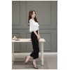 TE8817JDYJ Korean fashion flouncing chiffon blouse with wide leg pants