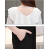 TE8817JDYJ Korean fashion flouncing chiffon blouse with wide leg pants