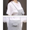 TE8821JDYJ Korean fashion casual fresh white t-shirt with stripes suspender pants