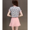 TE8822JDYJ Fashion shivering bowtie tops with skirt