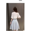 TE8823JDYJ Korean fashion flouncing sleeve tops with stripes skirt