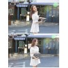 TE9910WJYS Trumpet half sleeve lace splicing slim waist dress