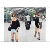 TE9911WJYS Modal loose large size off shoulder round neck t-shirt