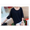 TE9911WJYS Modal loose large size off shoulder round neck t-shirt