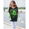 TE10016TTCR Loose splicing cat pattern t-shirt