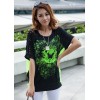 TE10016TTCR Loose splicing cat pattern t-shirt