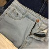 TE1248DXE Slim empire waist tassel denim shorts