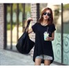 TE1452GJWL Casual comfortable irregular splicing long t-shirt