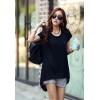 TE1452GJWL Casual comfortable irregular splicing long t-shirt