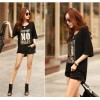 TE1454GJWL Korean fashion casual comfortable sequins letters long t-shirt