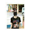 TE1305GJWL Korean style beauty heart print slim long t-shirt