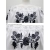 TE1306GJWL Japanese fashion cute flower embroidery boat neck shirt