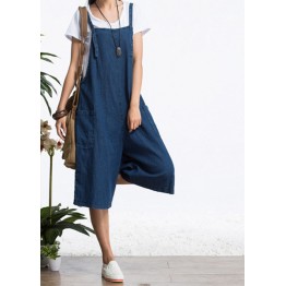 TE1310GJWL Loose casual fashion comfortable joker suspender wide leg denim pants