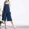 TE1310GJWL Loose casual fashion comfortable joker suspender wide leg denim pants