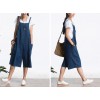 TE1310GJWL Loose casual fashion comfortable joker suspender wide leg denim pants