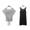 TE1311GJWL Casual joker letters print t-shirt with vest dress