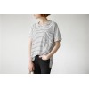 TE1312GJWL Casual loose joker irregular stripes long t-shirt