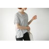 TE1312GJWL Casual loose joker irregular stripes long t-shirt