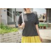 TE1312GJWL Casual loose joker irregular stripes long t-shirt