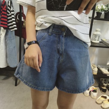 TE1505DXE Korean fashion new style wide leg holes denim shorts