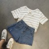 TE1505DXE Korean fashion new style wide leg holes denim shorts