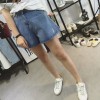 TE1505DXE Korean fashion new style wide leg holes denim shorts