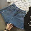 TE1505DXE Korean fashion new style wide leg holes denim shorts