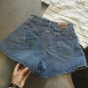 TE1505DXE Korean fashion new style wide leg holes denim shorts