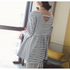 TE3104YZS Korean style stripes loose backless hollow out A-line maternity dress