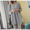 TE3104YZS Korean style stripes loose backless hollow out A-line maternity dress