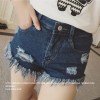 TE5089DDFS Korean fashion slim casual holes denim shorts