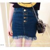 TE5090DDFS Korean style one row buttons tassel denim skirt