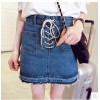 TE5108DDFS Korean fashion cross lacing A-line denim skirt