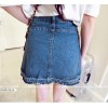 TE5108DDFS Korean fashion cross lacing A-line denim skirt