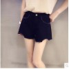 TE5115DDFS Joker slim loose rough edge empire waist denim shorts